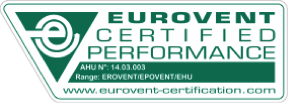 Erovent/Epovent range is approved by Eurovent